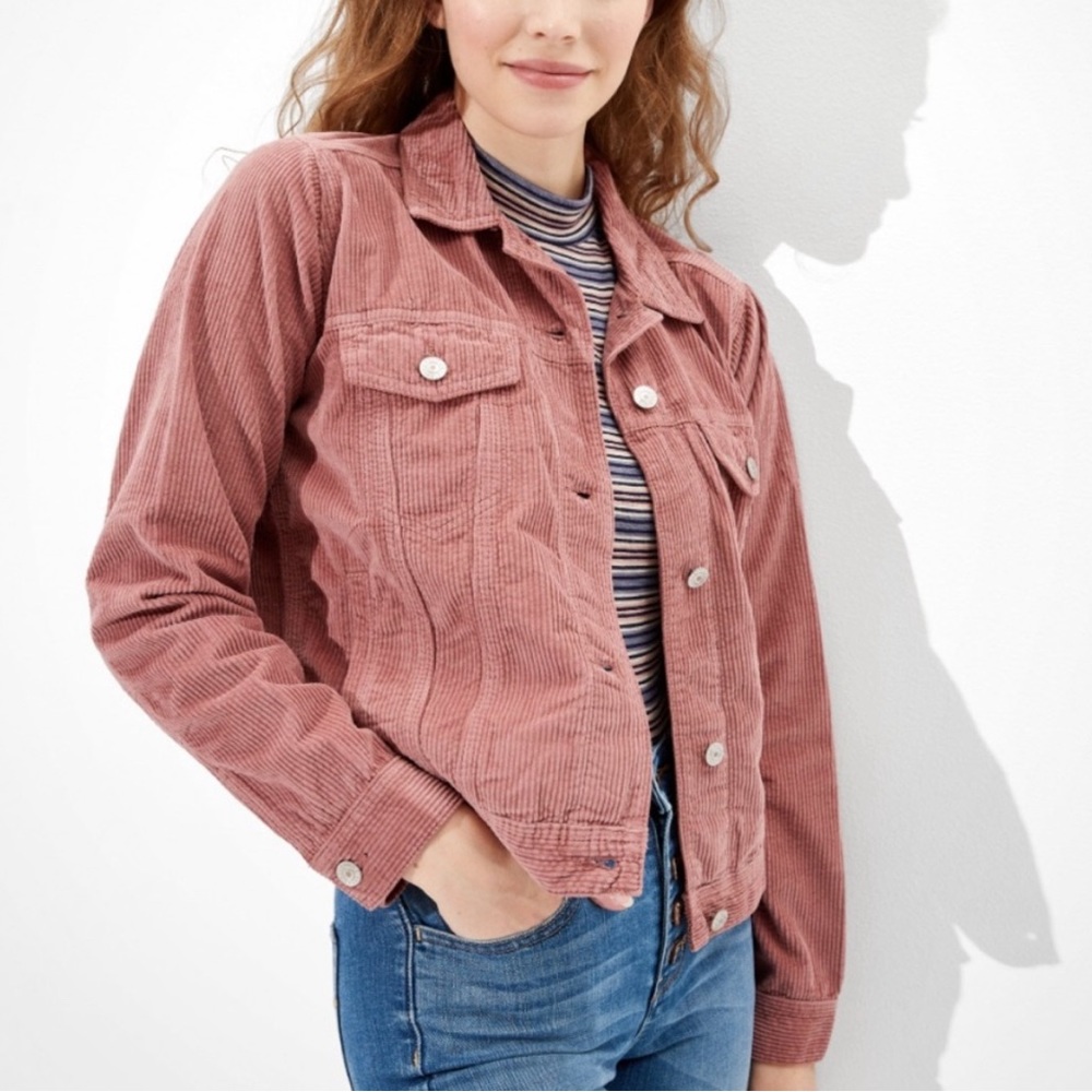 pink corduroy jacket. hardly worn